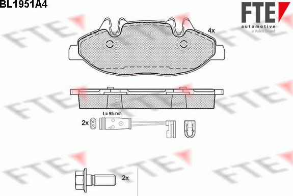 FTE 9010536 - Тормозные колодки, дисковые, комплект autospares.lv