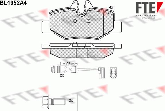 FTE 9010538 - Тормозные колодки, дисковые, комплект autospares.lv