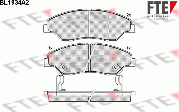 FTE BL1934A2 - Тормозные колодки, дисковые, комплект autospares.lv