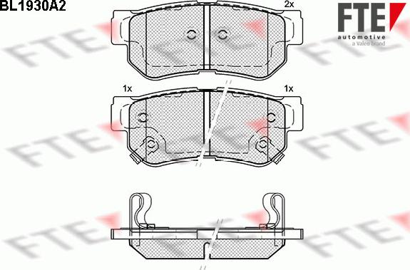 FTE BL1930A2 - Тормозные колодки, дисковые, комплект autospares.lv