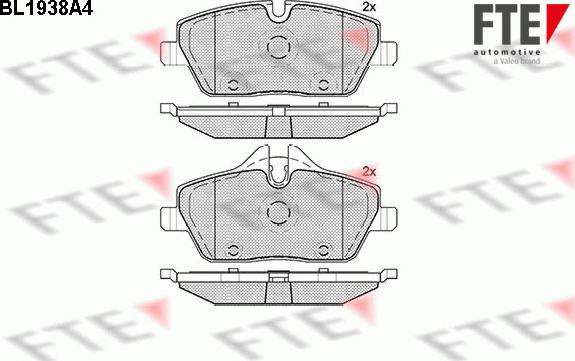 FTE BL1938A4 - Тормозные колодки, дисковые, комплект autospares.lv