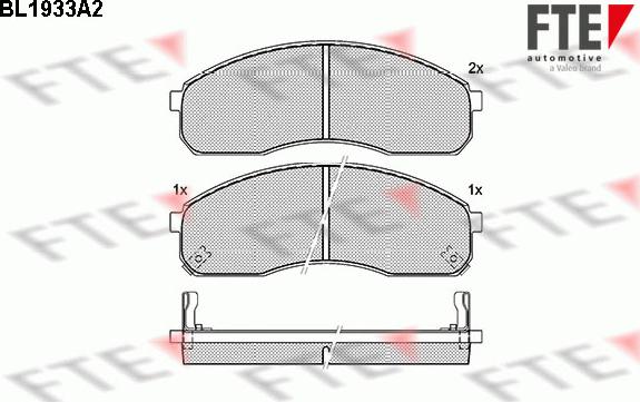 FTE BL1933A2 - Тормозные колодки, дисковые, комплект autospares.lv