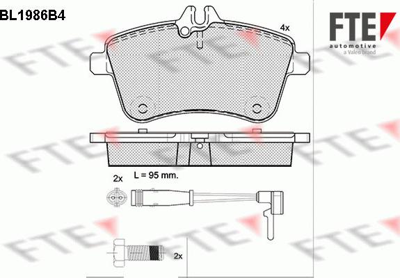 FTE BL1986B4 - Тормозные колодки, дисковые, комплект autospares.lv