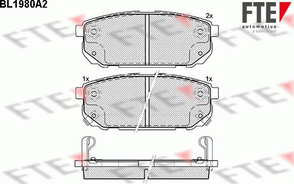 FTE BL1980A2 - Тормозные колодки, дисковые, комплект autospares.lv