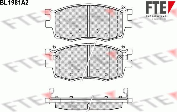 FTE BL1981A2 - Тормозные колодки, дисковые, комплект autospares.lv