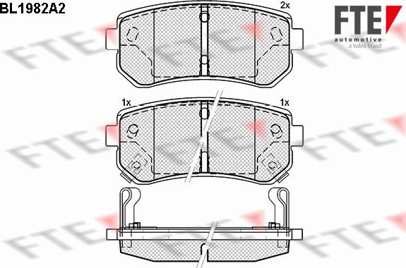 FTE BL1982A2 - Тормозные колодки, дисковые, комплект autospares.lv