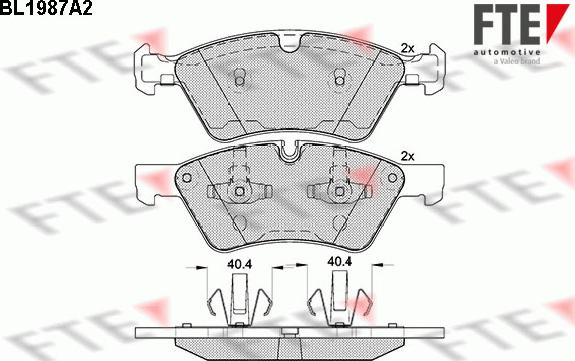 FTE BL1987A2 - Тормозные колодки, дисковые, комплект autospares.lv