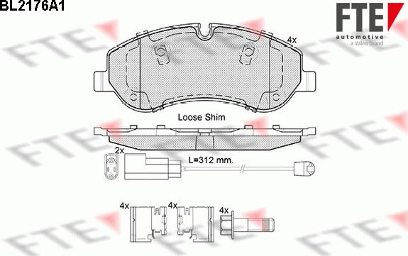 FTE 9010694 - Тормозные колодки, дисковые, комплект autospares.lv