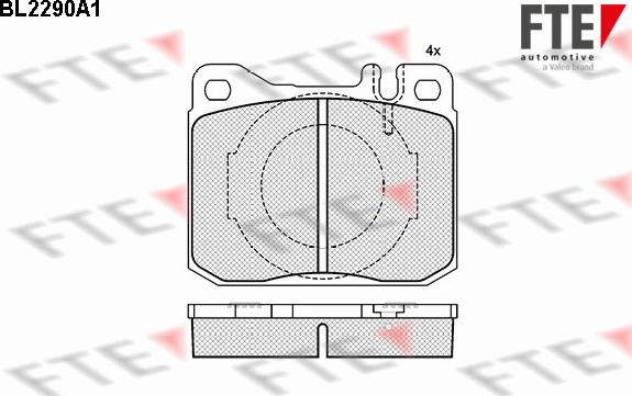 FTE BL2290A1 - Тормозные колодки, дисковые, комплект autospares.lv