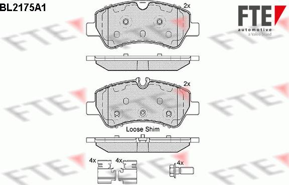 FTE BL2175A1 - Тормозные колодки, дисковые, комплект autospares.lv