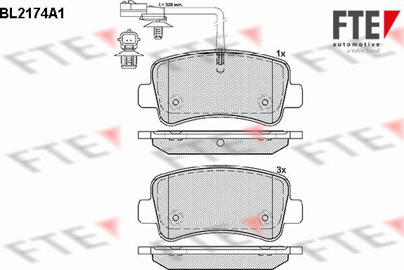 FTE BL2174A1 - Тормозные колодки, дисковые, комплект autospares.lv