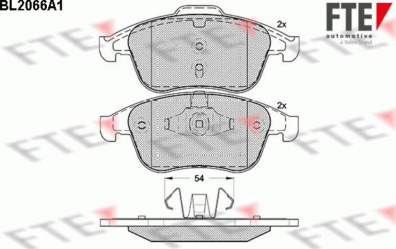 FTE BL2066A1 - Тормозные колодки, дисковые, комплект autospares.lv