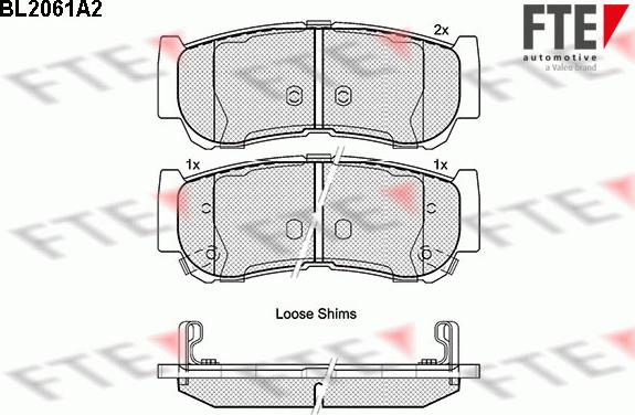 FTE BL2061A2 - Тормозные колодки, дисковые, комплект autospares.lv