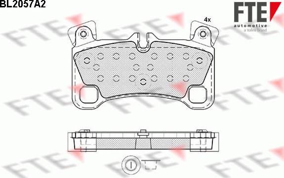 FTE BL2057A2 - Тормозные колодки, дисковые, комплект autospares.lv