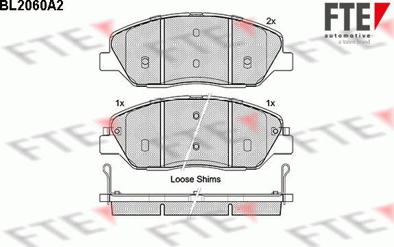 FTE BL2060A2 - Тормозные колодки, дисковые, комплект autospares.lv