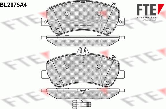 FTE 9010659 - Тормозные колодки, дисковые, комплект autospares.lv