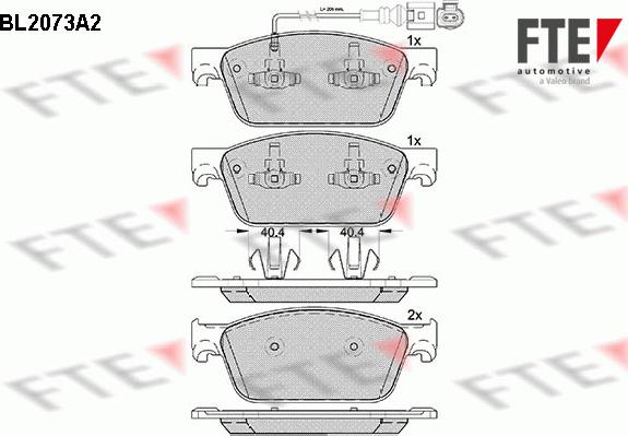 FTE BL2073A2 - Тормозные колодки, дисковые, комплект autospares.lv