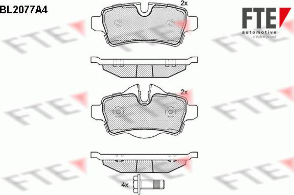 FTE 9010661 - Тормозные колодки, дисковые, комплект autospares.lv