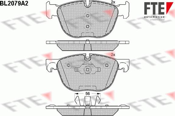 FTE BL2079A2 - Тормозные колодки, дисковые, комплект autospares.lv