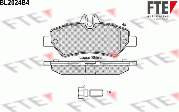 FTE 9010612 - Тормозные колодки, дисковые, комплект autospares.lv