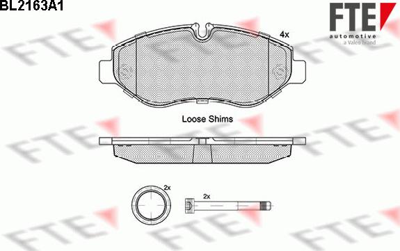 FTE BL2163A1 - Тормозные колодки, дисковые, комплект autospares.lv