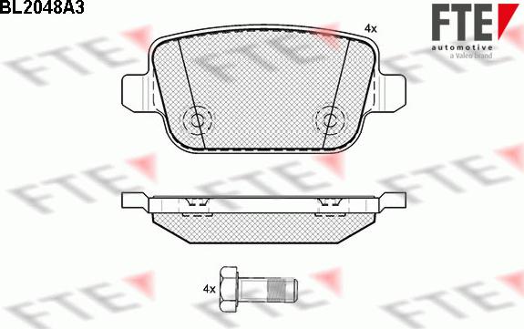 FTE BL2048A3 - Тормозные колодки, дисковые, комплект autospares.lv