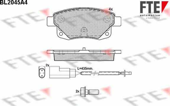 FTE 9010631 - Тормозные колодки, дисковые, комплект autospares.lv