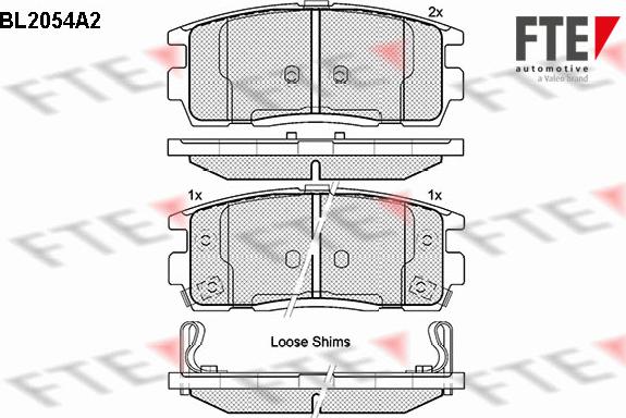 FTE BL2054A2 - Тормозные колодки, дисковые, комплект autospares.lv