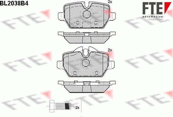 FTE 9010624 - Тормозные колодки, дисковые, комплект autospares.lv