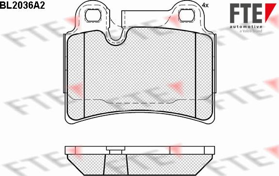 FTE BL2036A2 - Тормозные колодки, дисковые, комплект autospares.lv