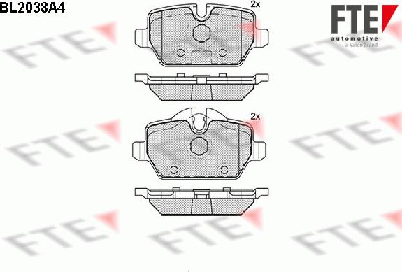 FTE BL2038A4 - Тормозные колодки, дисковые, комплект autospares.lv