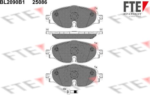 FTE 9010675 - Тормозные колодки, дисковые, комплект autospares.lv