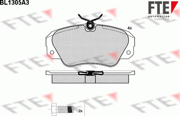 FTE BL1305A3 - Тормозные колодки, дисковые, комплект autospares.lv