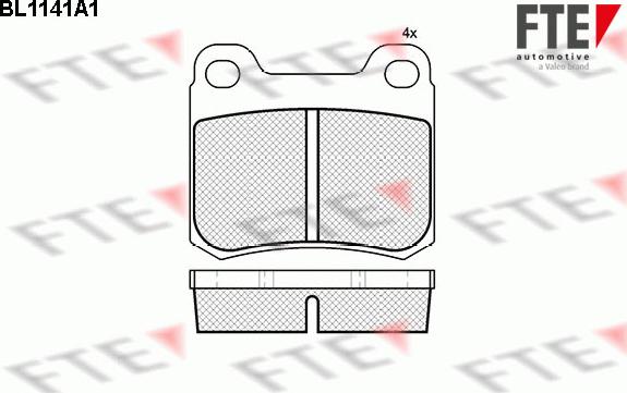 FTE BL1141A1 - Тормозные колодки, дисковые, комплект autospares.lv