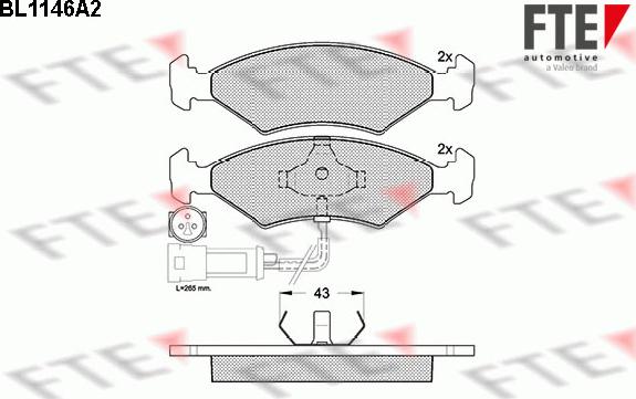 FTE 9010041 - Тормозные колодки, дисковые, комплект autospares.lv