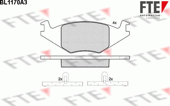 FTE 9010048 - Тормозные колодки, дисковые, комплект autospares.lv