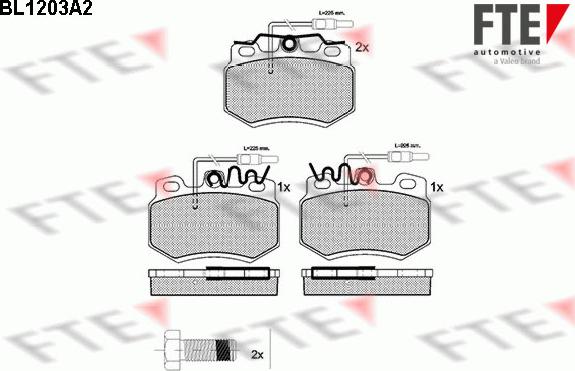 FTE BL1203A2 - Тормозные колодки, дисковые, комплект autospares.lv