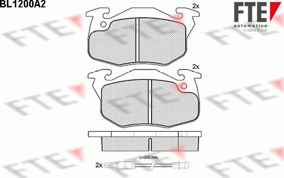 FTE 9010057 - Тормозные колодки, дисковые, комплект autospares.lv