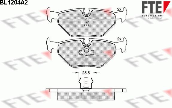 FTE BL1204A2 - Тормозные колодки, дисковые, комплект autospares.lv