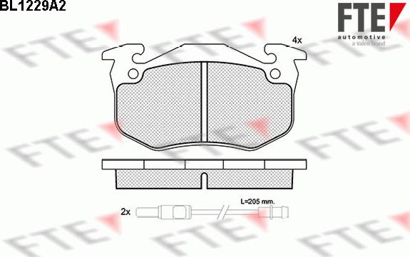 FTE 9010067 - Тормозные колодки, дисковые, комплект autospares.lv