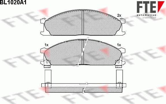 FTE BL1020A1 - Тормозные колодки, дисковые, комплект autospares.lv