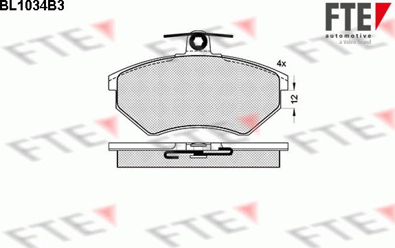 FTE BL1034B3 - Тормозные колодки, дисковые, комплект autospares.lv