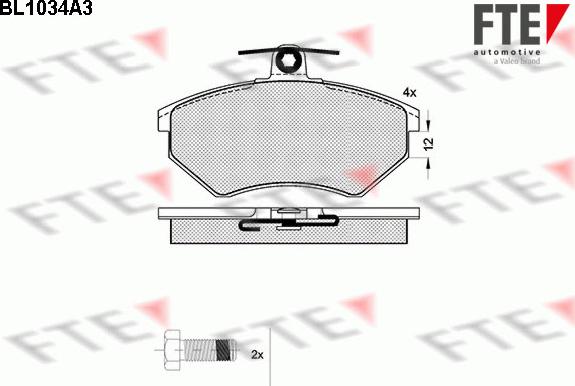 FTE BL1034A3 - Тормозные колодки, дисковые, комплект autospares.lv