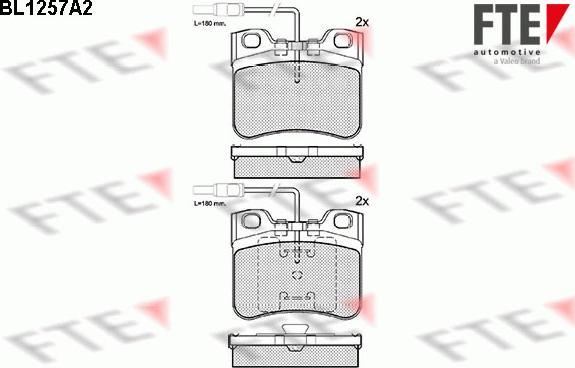 FTE BL1257A2 - Тормозные колодки, дисковые, комплект autospares.lv