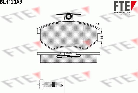 FTE BL1123A3 - Тормозные колодки, дисковые, комплект autospares.lv