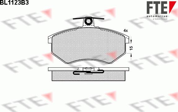 FTE BL1123B3 - Тормозные колодки, дисковые, комплект autospares.lv