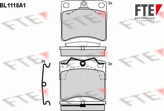 FTE BL1118A1 - Тормозные колодки, дисковые, комплект autospares.lv