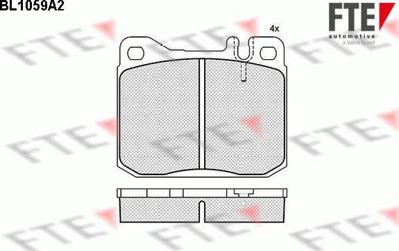 FTE BL1059A2 - Тормозные колодки, дисковые, комплект autospares.lv