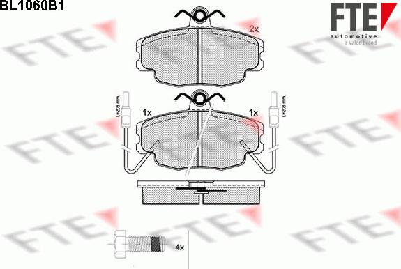 FTE BL1060B1 - Тормозные колодки, дисковые, комплект autospares.lv