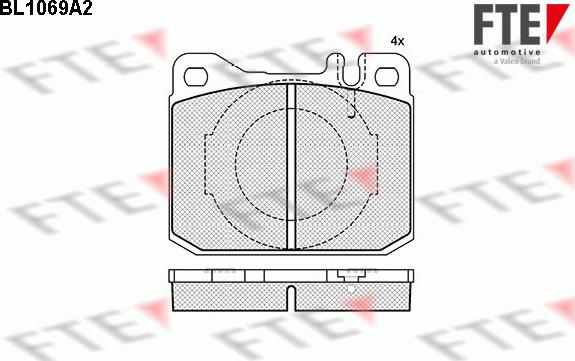 FTE BL1069A2 - Тормозные колодки, дисковые, комплект autospares.lv